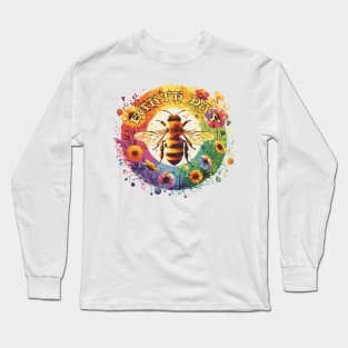 Earth Day Bee and Flowers Long Sleeve T-Shirt